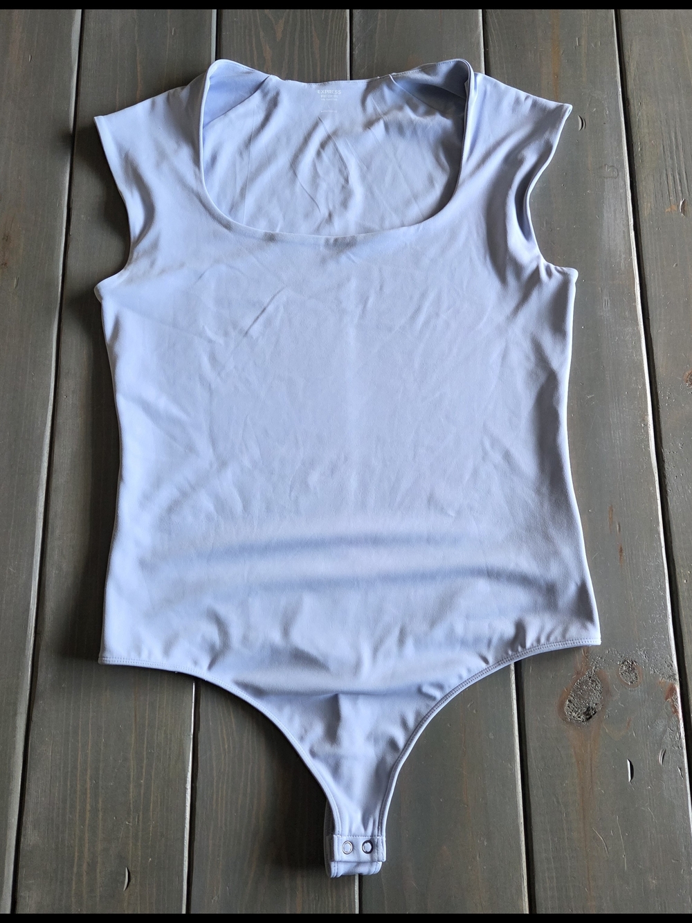 EXPRESS Body Contour High Compression Bodysuit Light Blue Size Large